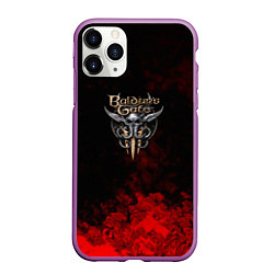 Чехол iPhone 11 Pro матовый Baldurs Gate краски текстура, цвет: 3D-фиолетовый