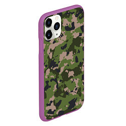 Чехол iPhone 11 Pro матовый Камуфляжный паттерн в стиле Woodland, цвет: 3D-фиолетовый — фото 2