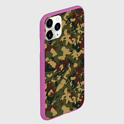 Чехол iPhone 11 Pro матовый Абстрактный камуфляжный паттерн, цвет: 3D-фиолетовый — фото 2