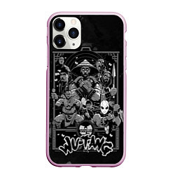 Чехол iPhone 11 Pro матовый Wu tang monks, цвет: 3D-розовый