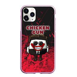 Чехол iPhone 11 Pro матовый Chicken gun clown, цвет: 3D-розовый