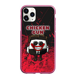 Чехол iPhone 11 Pro матовый Chicken gun clown, цвет: 3D-малиновый