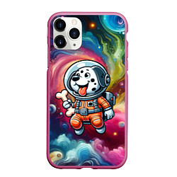 Чехол iPhone 11 Pro матовый Funny dalmatian puppy - ai art, цвет: 3D-малиновый