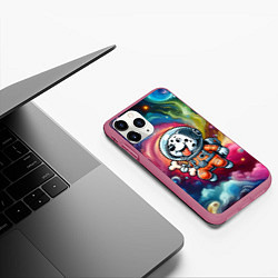 Чехол iPhone 11 Pro матовый Funny dalmatian puppy - ai art, цвет: 3D-малиновый — фото 2