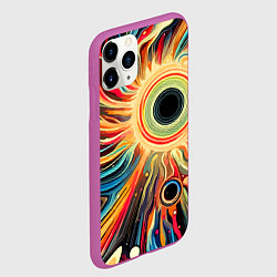 Чехол iPhone 11 Pro матовый Space abstraction - ai art, цвет: 3D-фиолетовый — фото 2
