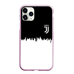 Чехол iPhone 11 Pro матовый Juventus белый огонь текстура, цвет: 3D-розовый