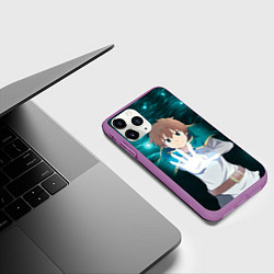 Чехол iPhone 11 Pro матовый Казума Сато из Коносубы, цвет: 3D-фиолетовый — фото 2
