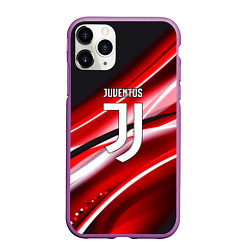 Чехол iPhone 11 Pro матовый Juventus geometry sport line, цвет: 3D-фиолетовый