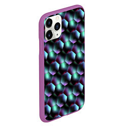 Чехол iPhone 11 Pro матовый Красно-черно-зеленые кубики, цвет: 3D-фиолетовый — фото 2