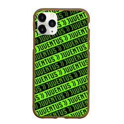 Чехол iPhone 11 Pro матовый Juventus green pattern sport, цвет: 3D-коричневый