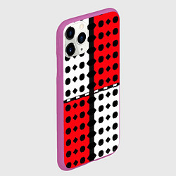 Чехол iPhone 11 Pro матовый Красно белое полотно и фигуры, цвет: 3D-фиолетовый — фото 2