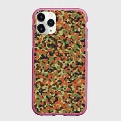 Чехол iPhone 11 Pro матовый Пятнистый камуфляжный паттерн, цвет: 3D-малиновый