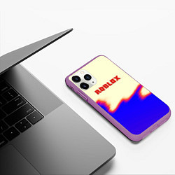 Чехол iPhone 11 Pro матовый Roblox краски текстура game, цвет: 3D-фиолетовый — фото 2