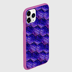 Чехол iPhone 11 Pro матовый Сине-фиолетовая стеклянная мозаика, цвет: 3D-фиолетовый — фото 2