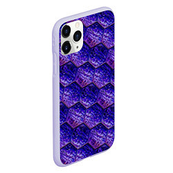 Чехол iPhone 11 Pro матовый Сине-фиолетовая стеклянная мозаика, цвет: 3D-светло-сиреневый — фото 2