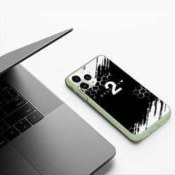 Чехол iPhone 11 Pro матовый Destiny абстракция краски рпг, цвет: 3D-салатовый — фото 2