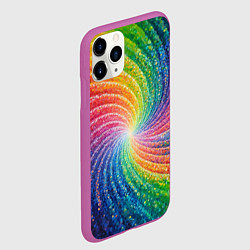 Чехол iPhone 11 Pro матовый Радужные узоры яркие, цвет: 3D-фиолетовый — фото 2
