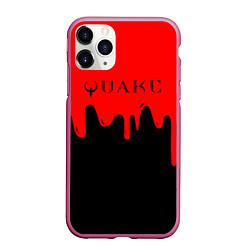 Чехол iPhone 11 Pro матовый Quake краски текстура шутер, цвет: 3D-малиновый