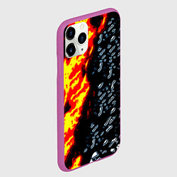 Чехол iPhone 11 Pro матовый Текстура огня и воды, цвет: 3D-фиолетовый — фото 2