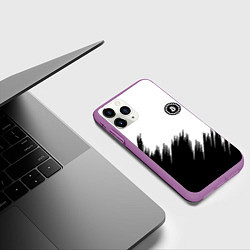 Чехол iPhone 11 Pro матовый Биткоин текстура крипта, цвет: 3D-фиолетовый — фото 2