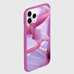 Чехол iPhone 11 Pro матовый Куски розового мрамора, цвет: 3D-фиолетовый — фото 2