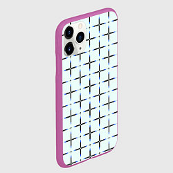 Чехол iPhone 11 Pro матовый Линии плюс, цвет: 3D-фиолетовый — фото 2