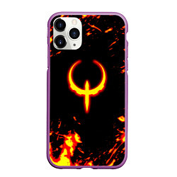 Чехол iPhone 11 Pro матовый Quake fire logo, цвет: 3D-фиолетовый