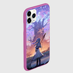 Чехол iPhone 11 Pro матовый Sousou no Frieren Фрирен tree, цвет: 3D-фиолетовый — фото 2