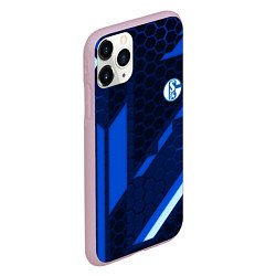 Чехол iPhone 11 Pro матовый Schalke 04 sport geometry, цвет: 3D-розовый — фото 2