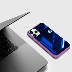 Чехол iPhone 11 Pro матовый Schalke 04 sport geometry, цвет: 3D-фиолетовый — фото 2