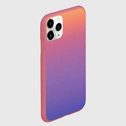 Чехол iPhone 11 Pro матовый Градиент закатное небо желтый фиолетовый, цвет: 3D-малиновый — фото 2