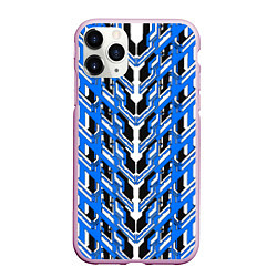 Чехол iPhone 11 Pro матовый Синяя техно броня, цвет: 3D-розовый