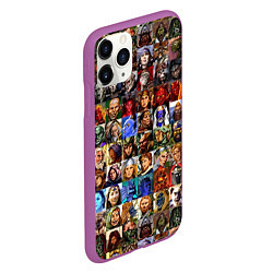 Чехол iPhone 11 Pro матовый Портреты всех героев, цвет: 3D-фиолетовый — фото 2
