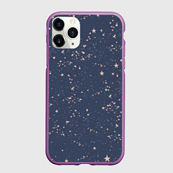 Чехол iPhone 11 Pro матовый Космическое поле звёзд, цвет: 3D-фиолетовый