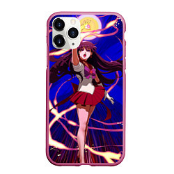 Чехол iPhone 11 Pro матовый Sailor Moon Рэй Хино, цвет: 3D-малиновый