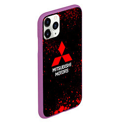 Чехол iPhone 11 Pro матовый Митсубиси - красные брызги, цвет: 3D-фиолетовый — фото 2