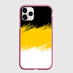 Чехол iPhone 11 Pro матовый Имперский флаг России штриховка, цвет: 3D-малиновый