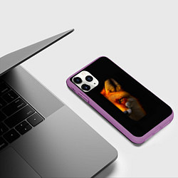 Чехол iPhone 11 Pro матовый Морда рыжей лисы, цвет: 3D-фиолетовый — фото 2