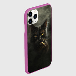 Чехол iPhone 11 Pro матовый Кот - Бегемот, цвет: 3D-фиолетовый — фото 2