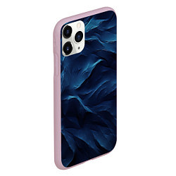 Чехол iPhone 11 Pro матовый Синие глубокие абстрактные волны, цвет: 3D-розовый — фото 2