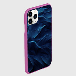 Чехол iPhone 11 Pro матовый Синие глубокие абстрактные волны, цвет: 3D-фиолетовый — фото 2