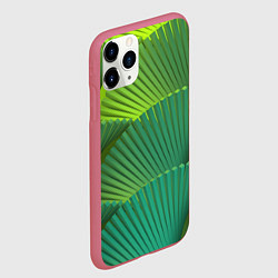 Чехол iPhone 11 Pro матовый Объемные веерные столбики, цвет: 3D-малиновый — фото 2
