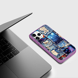 Чехол iPhone 11 Pro матовый Звездный небосвод - пэчворк, цвет: 3D-фиолетовый — фото 2
