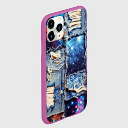 Чехол iPhone 11 Pro матовый Звездный небосвод - пэчворк, цвет: 3D-фиолетовый — фото 2