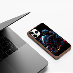 Чехол iPhone 11 Pro матовый Мотоцикл будущего в стиле киберпанк, цвет: 3D-коричневый — фото 2