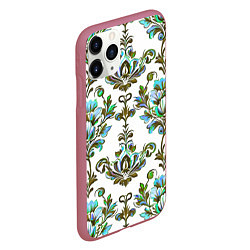 Чехол iPhone 11 Pro матовый Цветочный винтажный узор, цвет: 3D-малиновый — фото 2