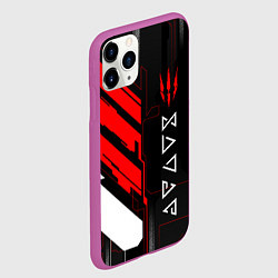Чехол iPhone 11 Pro матовый The Witcher - Кибер, цвет: 3D-фиолетовый — фото 2