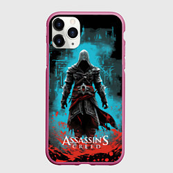 Чехол iPhone 11 Pro матовый Assassins creed подводный город, цвет: 3D-малиновый