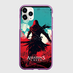 Чехол iPhone 11 Pro матовый Assassins creed ясное небо, цвет: 3D-фиолетовый