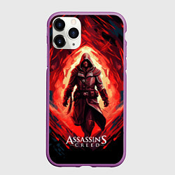 Чехол iPhone 11 Pro матовый Assassins creed выход из огня, цвет: 3D-фиолетовый